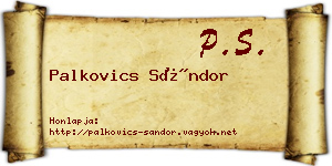 Palkovics Sándor névjegykártya